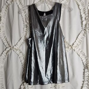 New Porridge Anthropologie Metallic High Neck Blouse sz Medium